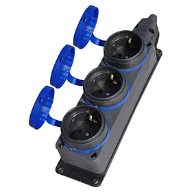 Каучуковая колодка KLAUS однофазная 3-х гнездовая AE0106