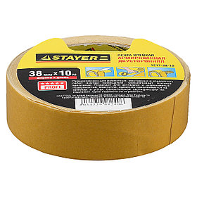 Лента клейкая двусторонняя STAYER "PROFESSIONAL" 38ммХ10м 1217-38-10