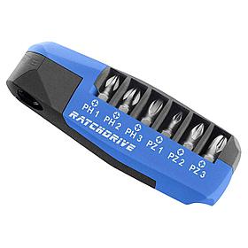 Набор бит с битодержателем WITTE "Industrial" RATCHDRIVE PH1-3; PZ1-3 7шт. 251012000