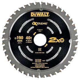 Пильный диск по террасной доске DeWALT "EXTREME" 190x30мм T40 DT4394-QZ