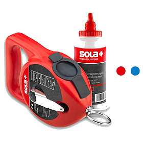Шнур малярный для отбивки и порошок меловый красный SOLA CLG 30 SET R 66111142