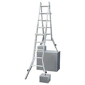 Шарнирная телескопическая лестница с выдвижными боковинами KRAUSE "MONTO TELEVARIO" 4x5 129987