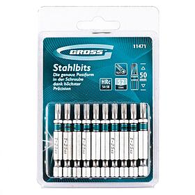 Набор бит GROSS сталь S2 SL5.0х50мм 10шт. 11325