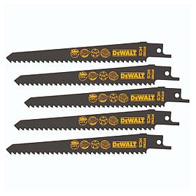 Набор полотен для сабельной пилы по дереву DeWalt 152мм 5шт. DT2362-QZ