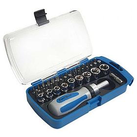 Реверсивная отвертка с набором бит и торцевыми головками РемоКолор 41 пр. 33-4-314