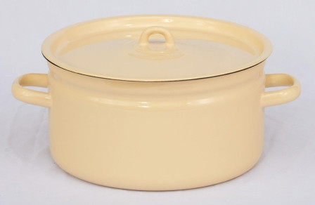 Кастрюля 5,5л без деколи C-1617/Км Кремовая, фото 1