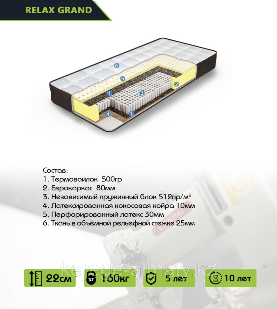 Матрас Relax Grand , 90x200x22 см