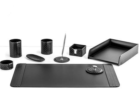 Настольный набор Buvardo URBAN, 9 предметов  из кожи Full Grain тречча/Cuoietto, фото 1