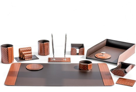 Настольный набор Buvardo TREND, 12 предметов  из кожи Full Grain тречча/Cuoietto, фото 1