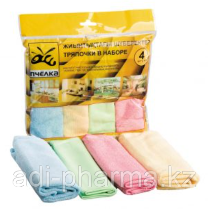 НАБОР БЫТ ТРЯПОК (МИКРОФИБРА) 4 ШТ, фото 1