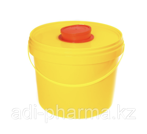 Емкость-контейнер для сбора острого инструментария, Б 0,5л желтая, фото 1