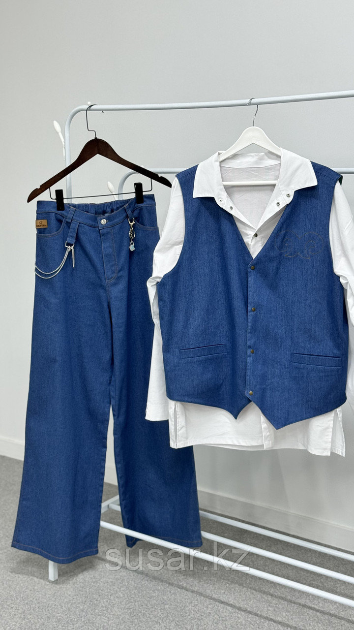 Двойка джинсовая с жилетом мужские
