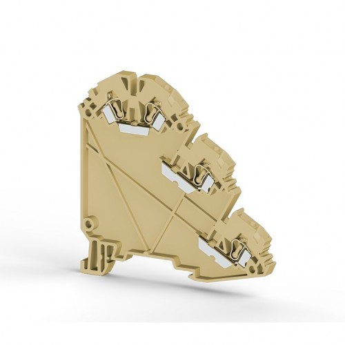 Клеммник пружинный для датчиков, 2,5 мм.кв., (бежевый); YBK 2,5-3S, фото 1