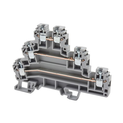 Клеммник 3-х ярусный  2,5мм.кв. (бежевый); PUK3, фото 1