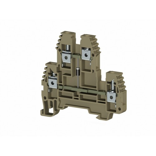 Клеммник 2-х ярусный  4мм.кв., с диодом, (бежевый); PIK4ND-B, фото 1