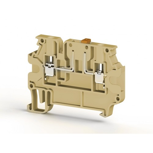 Клеммник с размыкателем на DIN-рейку, 2,5 мм.кв. (бежевый); AVK 2,5 A, фото 1