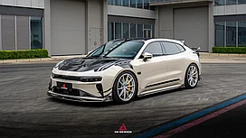 Карбоновый обвес AE design для Zeekr 001 2024+ Рестайлинг Зикр Капот Спойлер Губа переднего бампера Диффузор