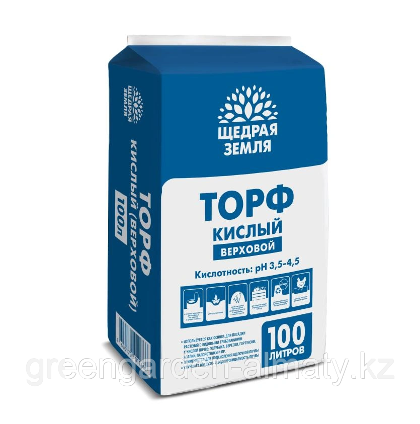 Торф Верховой кислый прессованный Щедрая Земля, 100л | Фаско® Москва, фото 1