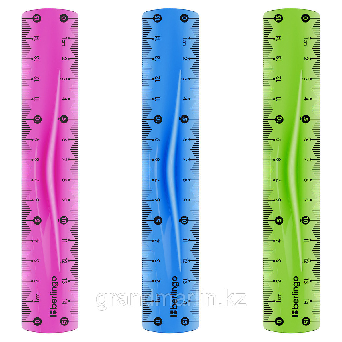Линейка 15см Berlingo "Flexy", пластиковая, гибкая, ассорти, европодвес, фото 1