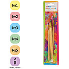 Набор кистей ArtSpace, 5шт., белка, круглые, № 1, 2, 3, 4, 5, блистер, фото 2