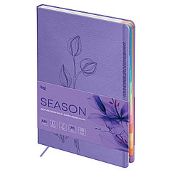 Еженедельник датированный 2026г., А6+, 80л., мягкий переплет, кожзам, BG "Season. Orchid", сиреневый