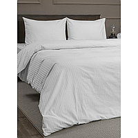 Постельное белье 2сп, страйп-сатин (пододеяльник на молнии) Белый, 47940