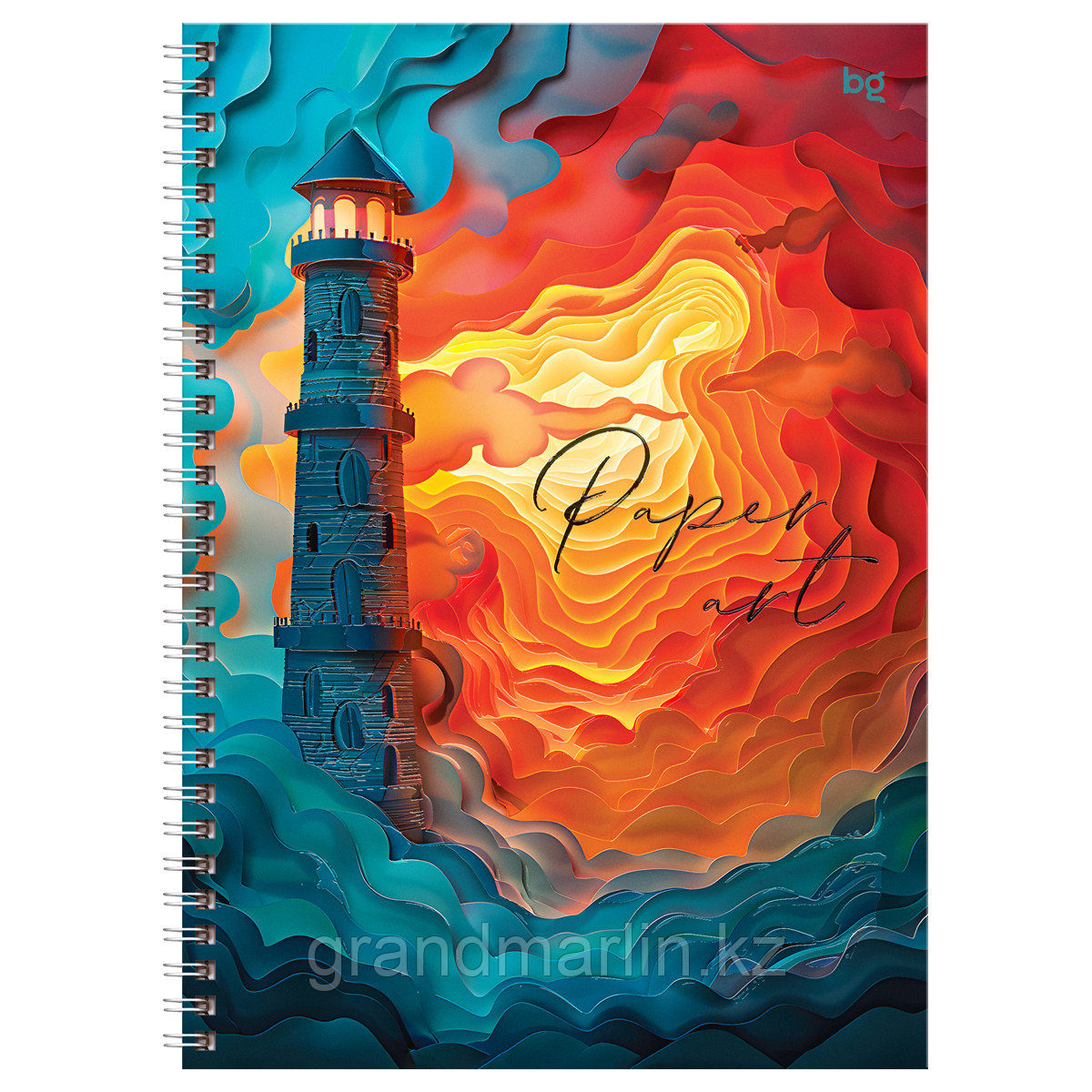 Тетрадь 120л., А5, клетка на гребне BG "Paper art", матовая ламинация, выб. лак, твердая обложка, фото 1
