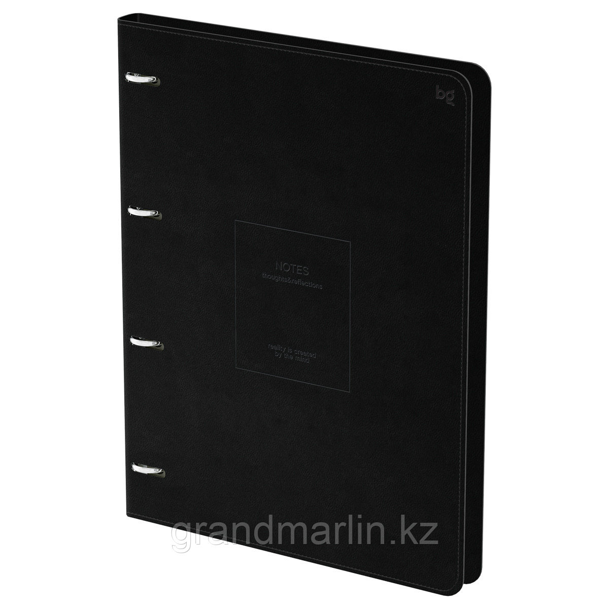 Тетрадь на кольцах А4, 120л., кожзам,  BG "Моно. Черный", фото 1