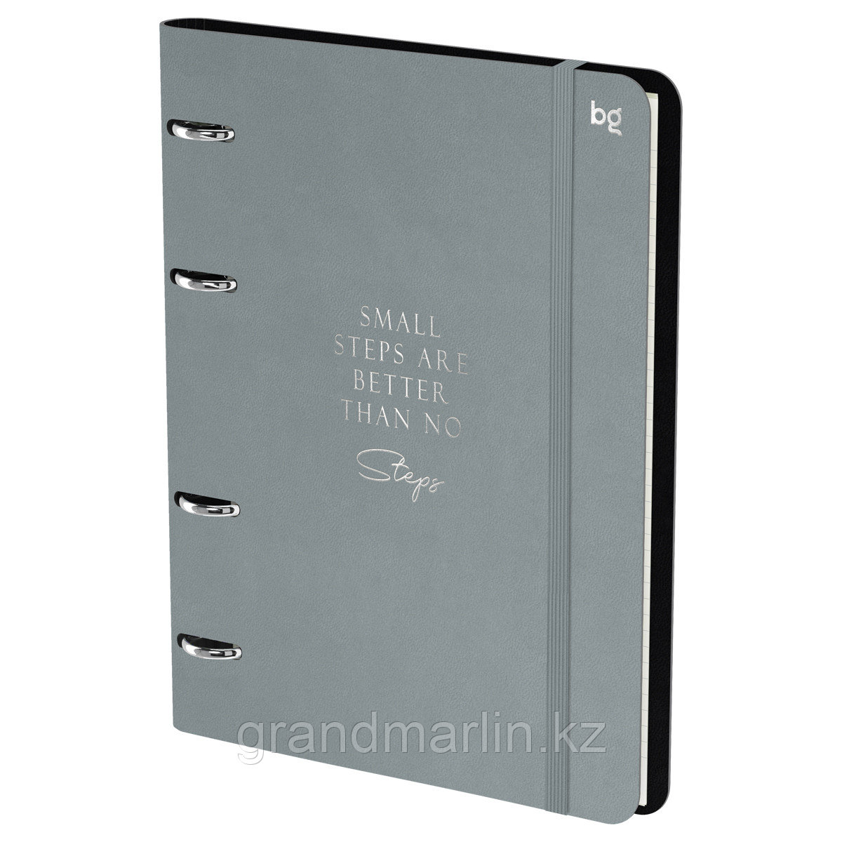 Тетрадь на кольцах А5, 120л., кожзам,  BG "Моно. Серый", фото 1