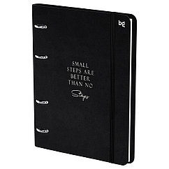 Тетрадь на кольцах А5, 120л., кожзам,  BG "Моно. Черный"