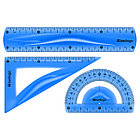 Набор чертежный средний Berlingo "Flexy" (треуг.14см, линейка 20см, трансп.) гибкий, ассорти, европ., фото 2