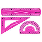 Набор чертежный средний Berlingo "Flexy" (треуг.14см, линейка 20см, трансп.) гибкий, ассорти, европ., фото 3