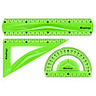 Набор чертежный средний Berlingo "Flexy" (треуг.14см, линейка 20см, трансп.) гибкий, ассорти, европ., фото 4