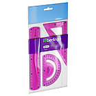 Набор чертежный средний Berlingo "Flexy" (треуг.14см, линейка 20см, трансп.) гибкий, ассорти, европ., фото 6