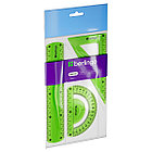 Набор чертежный средний Berlingo "Flexy" (треуг.14см, линейка 20см, трансп.) гибкий, ассорти, европ., фото 7