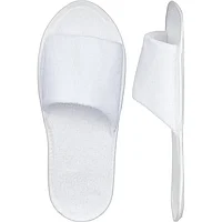 Тапочки одноразовые махровые с откр. мысом, подошва ЭВА 2,5мм,бел 150пар/уп