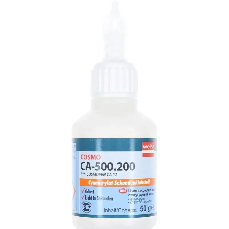 Клей цианоакрилатный секундный50гCOSMOCA-500.200(COSMOFEN CA 12)FL104/FL108, фото 1