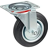 Колесо для тележки повор Стелла-техник 4001-160 д.160мм,г/п 145кг,резин,мет, фото 4