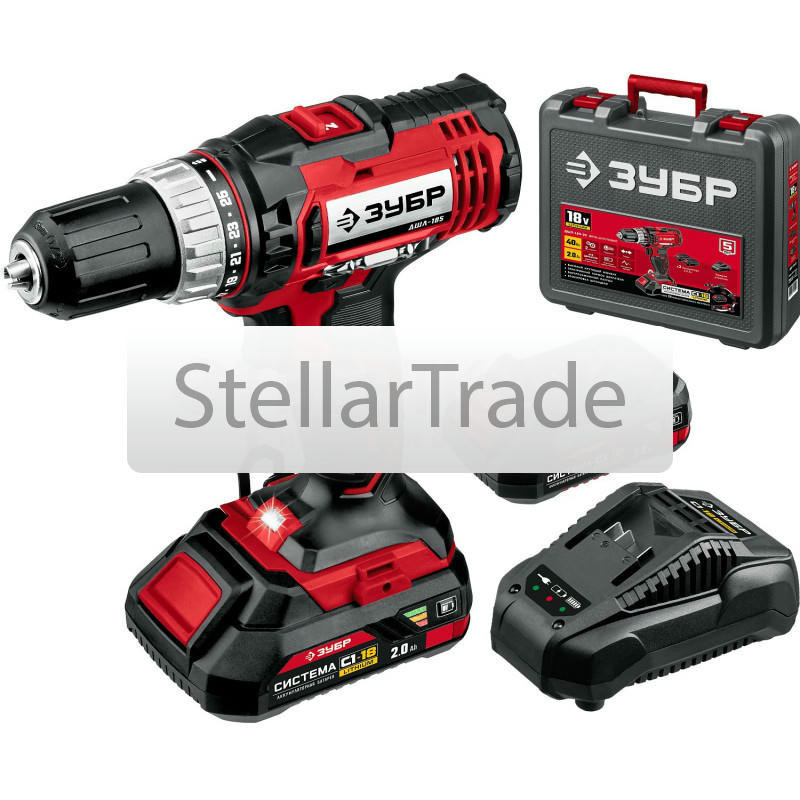 Дрель-шуруповерт ЗУБР С1-18 ДШЛ-185-22