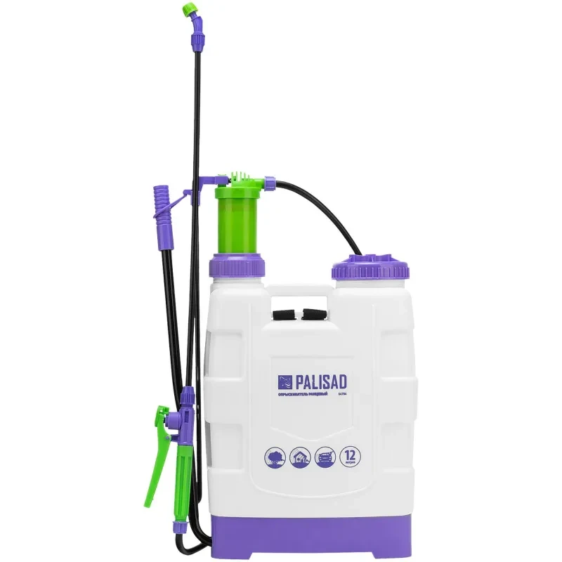 Опрыскиватель ранцевый с насосом,шлангом,разбрызгивателем, 12 литров(64784), фото 1