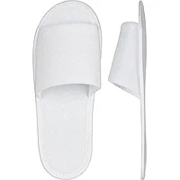 Тапочки одноразовые махровые Luscan с откр мысом,подошваЭВА3мм,бел100пар/уп