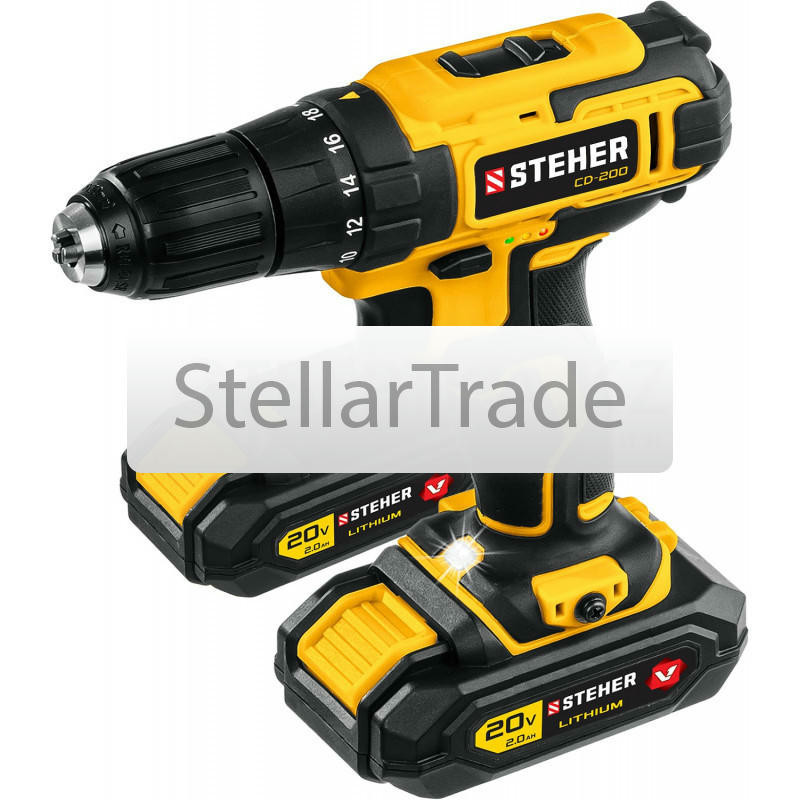 Дрель-шуруповерт STEHER V1 CD-200-2