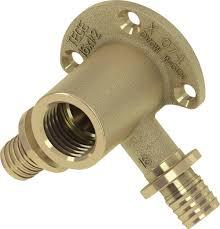 Тройник угловой с настенным креплением, 16 х 1/2'' х 16, латунь, фото 1