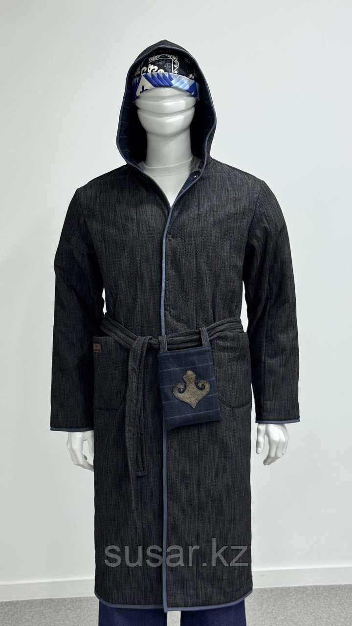 Пальто дизайнерское мужское с капюшоном, фото 1