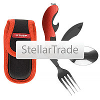 ЗУБР Турист 4 в 1, с вилкой и ложкой, длина рукоятки 105 мм, походный набор (47782)