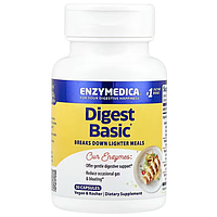 Digest Basic, формула основных ферментов, 30 капсул, Enzymedica
