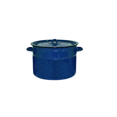 Кастрюля эмалированная 12,5 л, Стальэмаль 2с300, без рисунка, синий, с зерном, фото 1