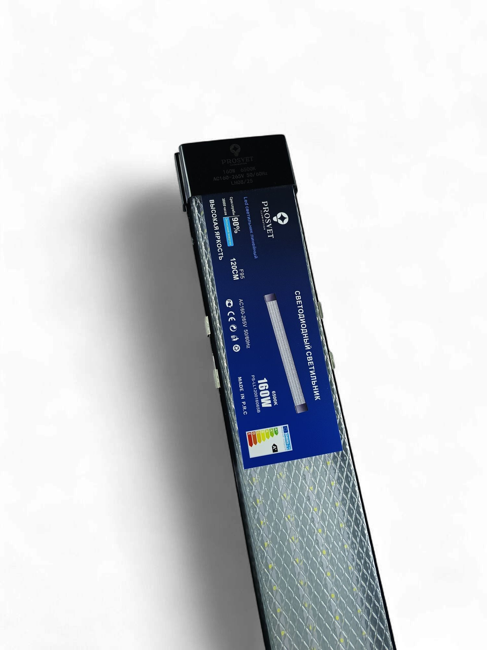 LED линейный светильник 160W 6500К Призма IP20 черный PROSVET, фото 1