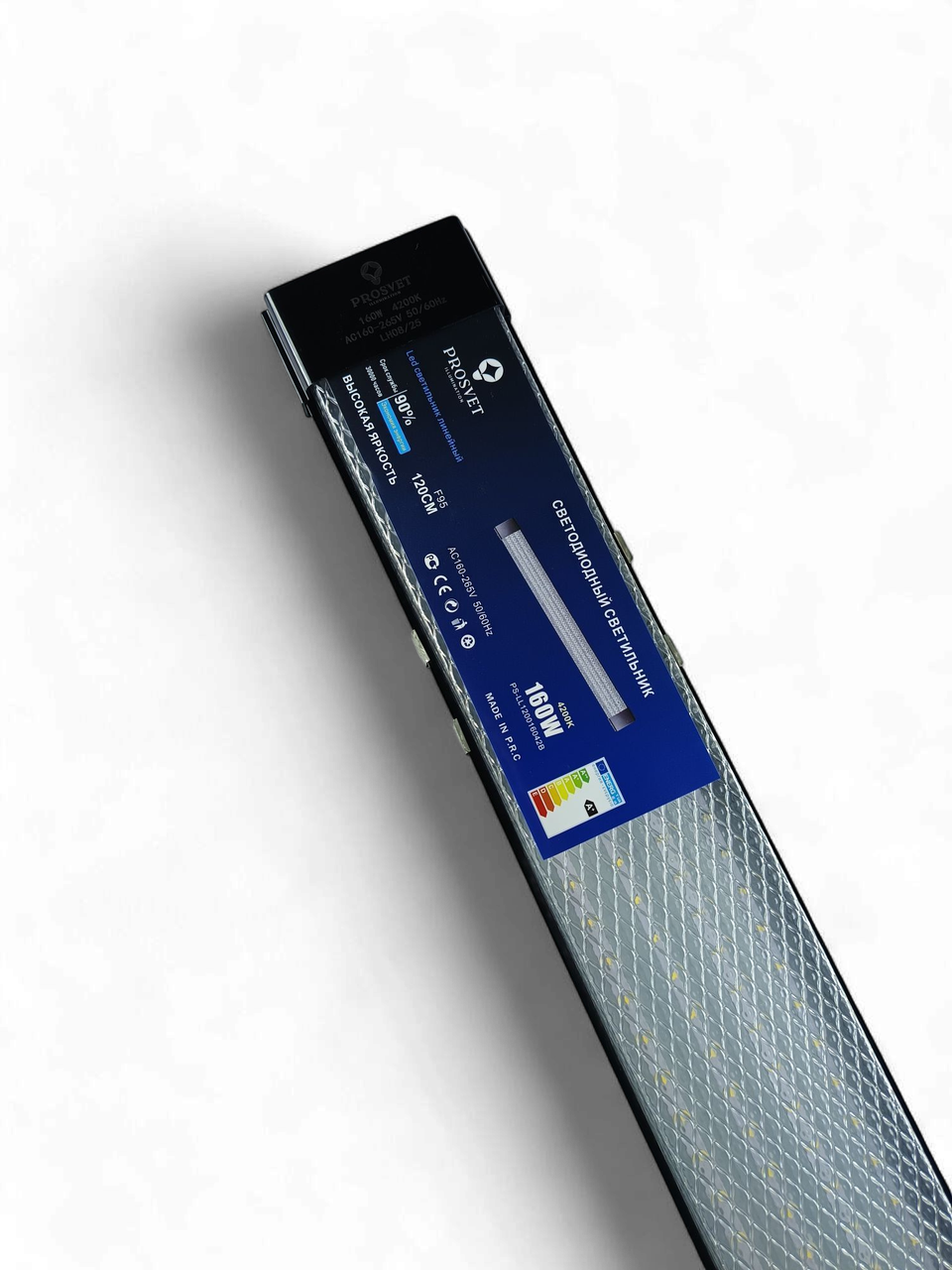 LED линейный светильник 160W 4200К Призма IP20 черный PROSVET, фото 1