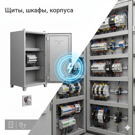 Щиты, шкафы, корпуса